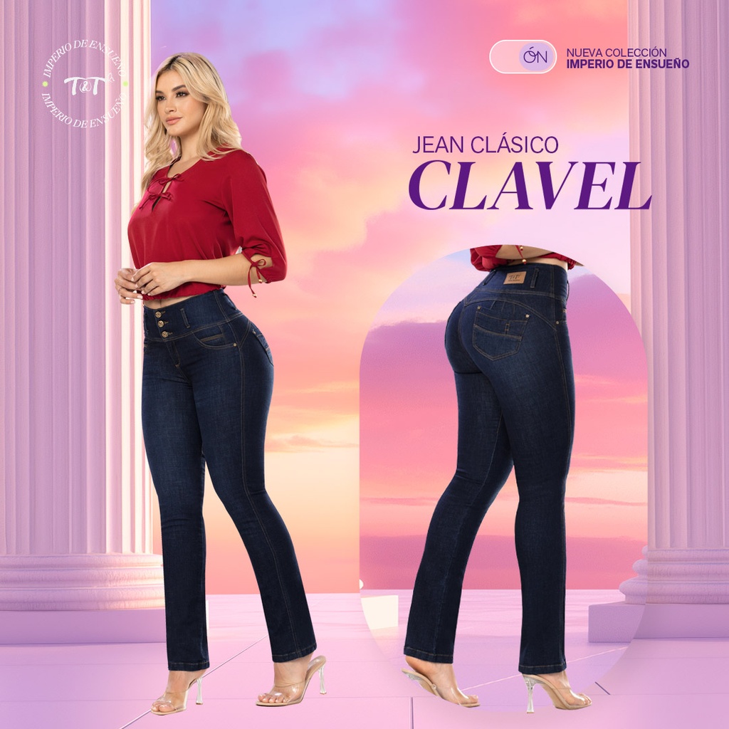 JEANS CLASICO CLAVEL - Azul Petróleo